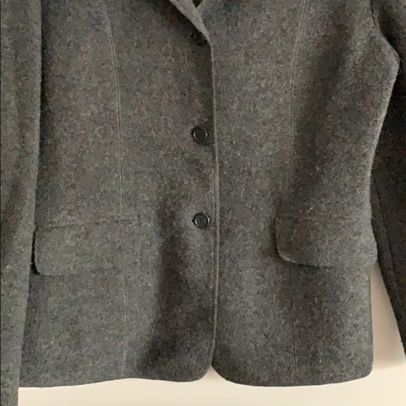 Lands End Grey Wool Blazer Size 10 - Picture 4 of 6